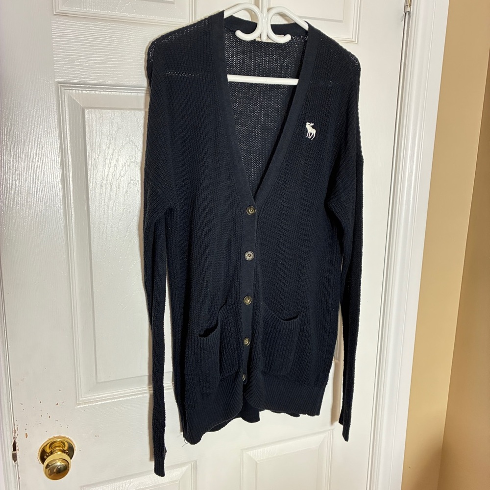 Abercrombie & Fitch Navy Knit Cardigan Sweater Women’s Medium
